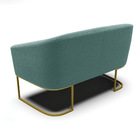 Sofá Namoradeira E Poltrona Industrial Dourado Stella Bouclê