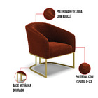 Sofá Namoradeira E Poltrona Industrial Dourado Stella Bouclê