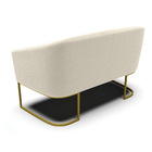 Sofá Namoradeira E Poltrona Industrial Dourado Stella Bouclê