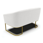 Sofá Namoradeira E Poltrona Industrial Dourado Stella Bouclê