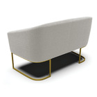 Sofá Namoradeira E Poltrona Industrial Dourado Stella Bouclê