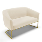 Sofá Namoradeira E Poltrona Industrial Dourado Stella Linho D