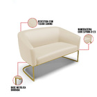 Sofá Namoradeira E Poltrona Industrial Dourado Stella Sint Be