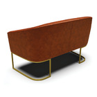 Sofá Namoradeira E Poltrona Industrial Dourado Stella Sint Pu