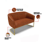 Sofá Namoradeira E Poltrona Industrial Dourado Stella Sint Pu
