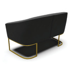 Sofá Namoradeira E Poltrona Industrial Dourado Stella Suede D