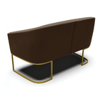 Sofá Namoradeira E Poltrona Industrial Dourado Stella Suede D