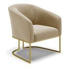 Sofá Namoradeira E Poltrona Industrial Dourado Stella Suede D