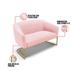 Sofá Namoradeira E Poltrona Industrial Dourado Stella Suede R