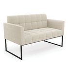 Sofá Namoradeira E Poltrona Industrial Preto Elisa Bouclê Beg