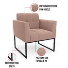 Sofá Namoradeira E Poltrona Industrial Preto Elisa Bouclê D03