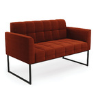 Sofá Namoradeira E Poltrona Industrial Preto Elisa Bouclê D03