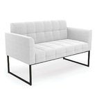 Sofá Namoradeira E Poltrona Industrial Preto Elisa Bouclê D03