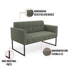 Sofá Namoradeira E Poltrona Industrial Preto Elisa Bouclê D03