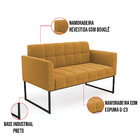 Sofá Namoradeira E Poltrona Industrial Preto Elisa Bouclê D03