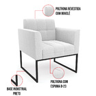 Sofá Namoradeira E Poltrona Industrial Preto Elisa Bouclê Off