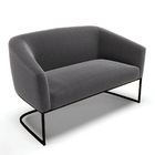 Sofá Namoradeira E Poltrona Industrial Preto Stella Bouclê D0