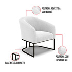 Sofá Namoradeira E Poltrona Industrial Preto Stella Bouclê D0