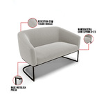 Sofá Namoradeira E Poltrona Industrial Preto Stella Bouclê D0