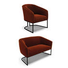 Sofá Namoradeira E Poltrona Industrial Preto Stella Bouclê Te