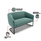 Sofá Namoradeira E Poltrona Industrial Preto Stella Bouclê Vd