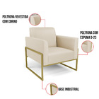 Sofá Namoradeira E Poltrona Marisa Industrial Alta Dourada Si