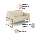 Sofá Namoradeira E Poltrona Marisa Industrial Alta Dourada Si