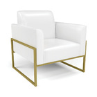 Sofá Namoradeira E Poltrona Marisa Industrial Alta Dourada Si