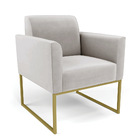 Sofá Namoradeira E Poltrona Marisa Industrial Dourado Veludo