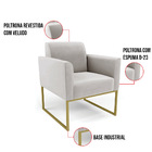 Sofá Namoradeira E Poltrona Marisa Industrial Dourado Veludo