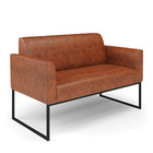 Sofá Namoradeira E Poltrona Marisa Industrial Preto Sintético