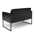 Sofá Namoradeira E Poltrona Marisa Industrial Preto Sintético