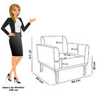 Sofá Namoradeira E Poltrona Marisa Industrial Preto Veludo D0