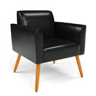 Sofá Namoradeira E Poltrona Marisa Pé Palito Castanho Sintéti