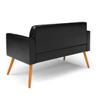 Sofá Namoradeira E Poltrona Marisa Pé Palito Castanho Sintéti