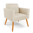 Sofá Namoradeira E Poltrona Marisa Pé Palito Castanho Sintéti