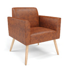 Sofá Namoradeira E Poltrona Marisa Pé Palito Natural Sintétic