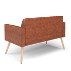 Sofá Namoradeira E Poltrona Marisa Pé Palito Natural Sintétic