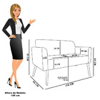 Sofá Namoradeira E Poltrona Marisa Pé Palito Natural Veludo D