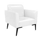 Sofá Namoradeira E Poltrona Marisa Pé Villach Preto Sintético