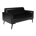 Sofá Namoradeira E Poltrona Marisa Pé Villach Preto Sintético