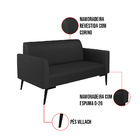 Sofá Namoradeira E Poltrona Marisa Pé Villach Preto Sintético