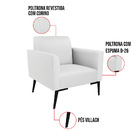 Sofá Namoradeira E Poltrona Marisa Pé Villach Preto Sintético