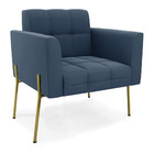 Sofá Namoradeira E Poltrona Pé De Ferro Dourado Elisa Suede A