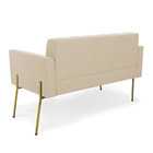 Sofá Namoradeira E Poltrona Pé De Ferro Dourado Elisa Suede D