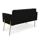 Sofá Namoradeira E Poltrona Pé De Ferro Dourado Elisa Suede D