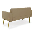 Sofá Namoradeira E Poltrona Pé De Ferro Dourado Elisa Suede M