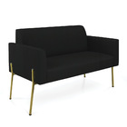 Sofá Namoradeira E Poltrona Pé De Ferro Dourado Marisa Linho