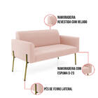 Sofá Namoradeira E Poltrona Pé De Ferro Dourado Salão Marisa