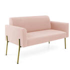 Sofá Namoradeira E Poltrona Pé De Ferro Dourado Salão Marisa